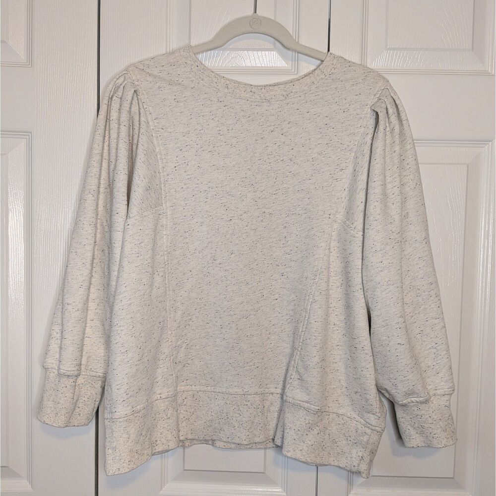 J. Jill Elevated Crewneck Pullover Sweatshirt Puff Sleeve Size XL Loungewear
